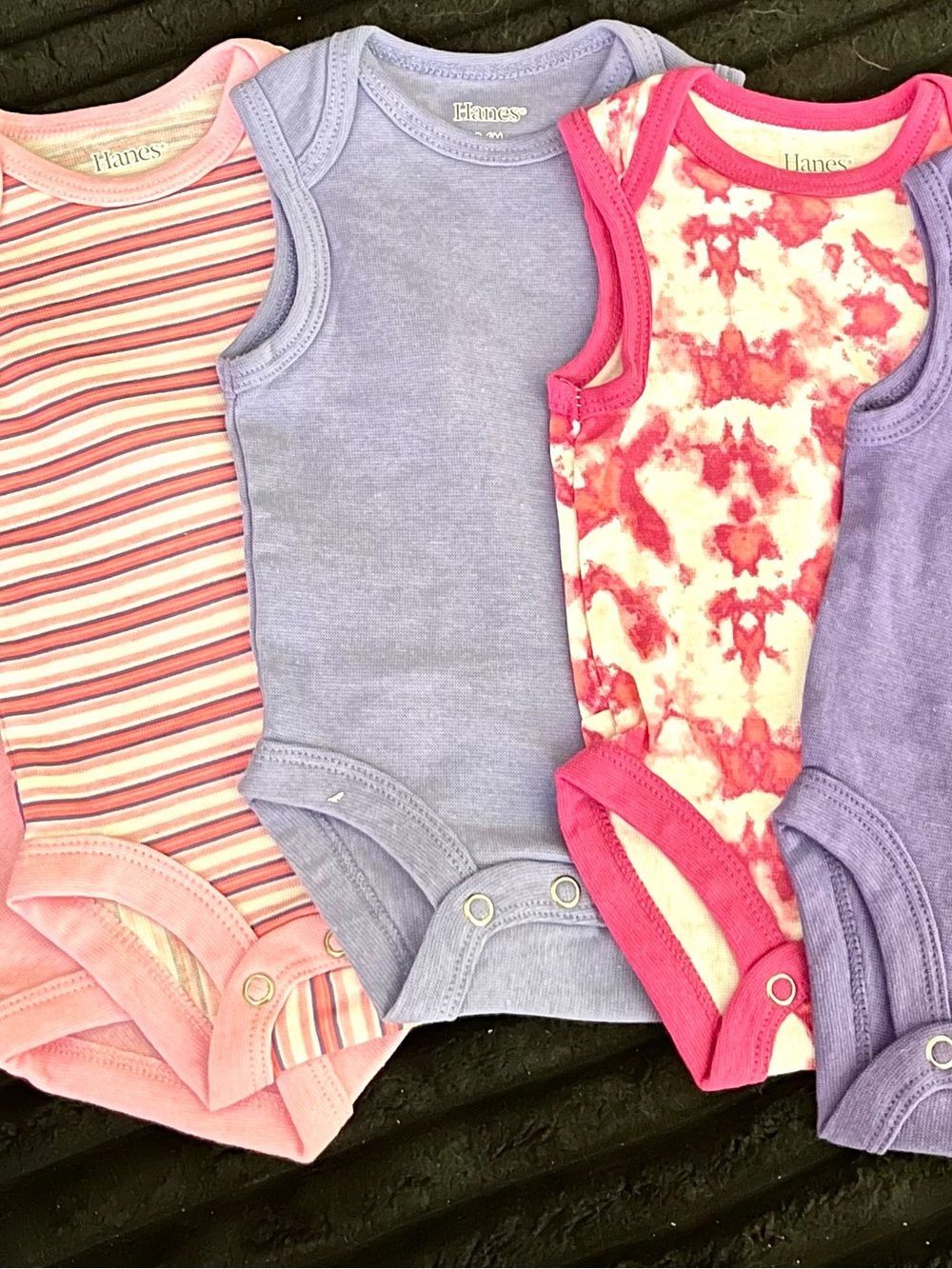 Hanes Pink, Purple & Lavender Baby One-Piece Bodysuit Set